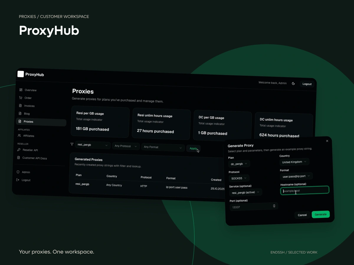 ProxyHub — Proxy Workspace